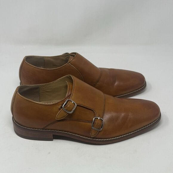 Cole Haan Giraldo Double Monk Strap Dress Shoes Mens 8 M British Tan Brown - Picture 1 of 16